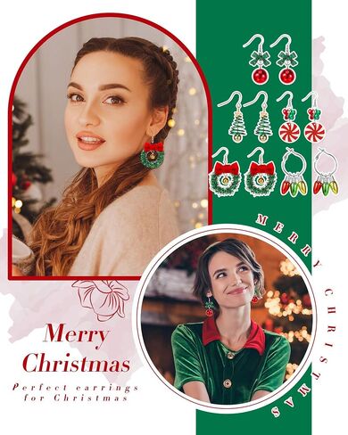 Junkin 35 Pairs Holiday Earrings Valentine's Day St Patrick's Day Easter Christmas Earrings for Women Fourth of July Thanksgiving Halloween Dangle Earrings for Women Teen Girl Gift in Saudi Arabia