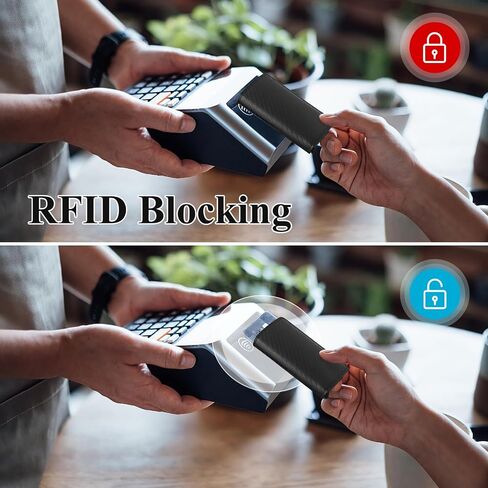حامل بطاقة الائتمان WisePoint RFID، حامل بطاقة الائتمان الجلدية للرجال، محفظة RFID للرجال رفيعة، محفظة منبثقة، حامل بطاقة منبثقة للأعمال والعمل والتسوق (أسود) in Saudi Arabia