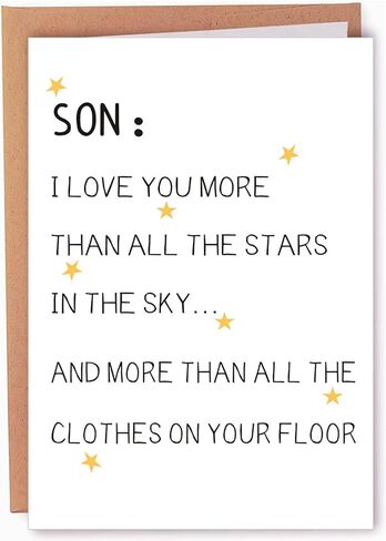AONUOWE بطاقة عيد ميلاد مضحكة للابن، الابن المراهق، بطاقة نكتة للابن، بطاقة الابن المضحكة، بطاقة روح الدعابة لابننا in Kuwait