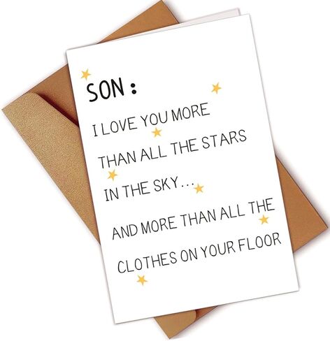 AONUOWE بطاقة عيد ميلاد مضحكة للابن، الابن المراهق، بطاقة نكتة للابن، بطاقة الابن المضحكة، بطاقة روح الدعابة لابننا in Kuwait