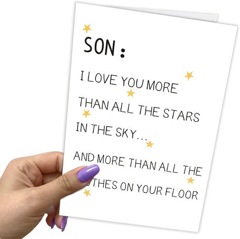 AONUOWE بطاقة عيد ميلاد مضحكة للابن، الابن المراهق، بطاقة نكتة للابن، بطاقة الابن المضحكة، بطاقة روح الدعابة لابننا in Kuwait