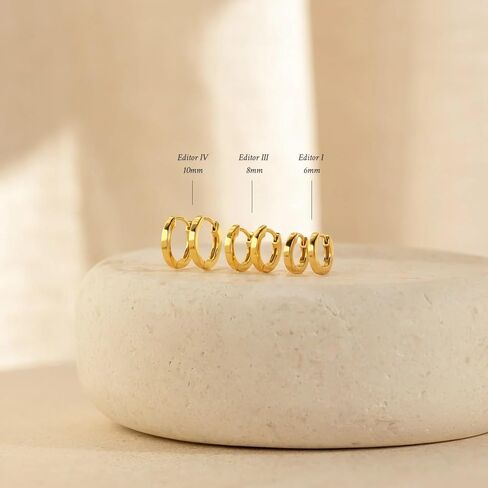 GMSOL مجموعة أقراط هوب ذهبية للنساء والفتيات 14 قيراط مطلية بالذهب الحقيقي أقراط خفيفة الوزن مضادة للحساسية للأذنين الحساسة أقراط يومية لثقب الغضروف in Kuwait