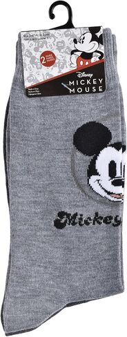 ديزني جوارب ميكي ماوس كاجوال للرجال مكونة من زوجين رمادي/ فحمي in Saudi Arabia