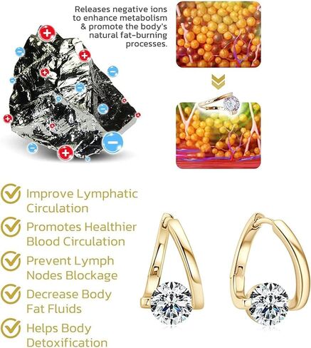 Halolux Lymphvity Germanium Earrings Atheniz Lymphatic Lymphatic Drainage Earrings Therapy Earrings Jewelry for Women Girls in Kuwait