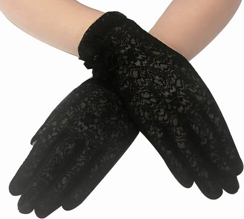 قفازات KADBLE للسيدات من الدانتيل على شكل زهور، قفازات دانتيل قصيرة أنيقة لحفلات الزفاف أو الأوبرا in Kuwait