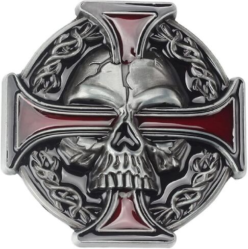 إبزيم حزام الجمجمة للرجال، إبزيم حزام جمجمة صليب سلتي، جمجمة قوطية هيكل عظمي حزام الرأس، مشبك حزام راعي البقر الغربي، أفضل رجل حزام إبزيم، مشبك حزام زفاف فضي مشبك هدايا in Kuwait