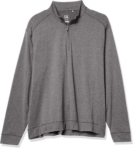 Cutter & Buck Men's Soft, Performance, Subtle Stripe Shoreline Half-Zip Pullover in Saudi Arabia