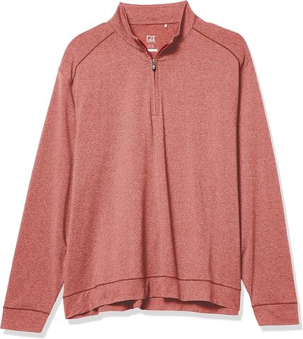 Cutter & Buck Men's Soft, Performance, Subtle Stripe Shoreline Half-Zip Pullover in Saudi Arabia