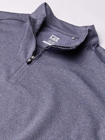 Cutter & Buck Men's Soft, Performance, Subtle Stripe Shoreline Half-Zip Pullover in Saudi Arabia