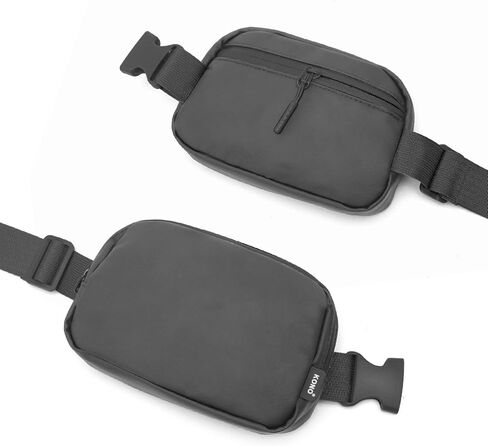 Kono Belt Bag Crossbody Fanny Pack for Women, Fashion Waist Pack with Adjustable Strap for Workout Running Traveling Hiking, Black in Kuwait