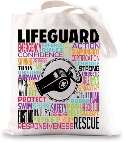 BWWKTOP Lifeguard Canvas Tote Bag Life Preserver Gift Lifeguard Survival Kit Beach Life Saver Gifts in Saudi Arabia