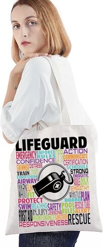 BWWKTOP Lifeguard Canvas Tote Bag Life Preserver Gift Lifeguard Survival Kit Beach Life Saver Gifts in Saudi Arabia