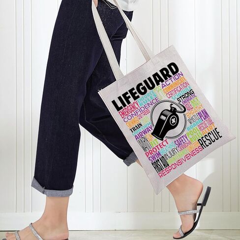 BWWKTOP Lifeguard Canvas Tote Bag Life Preserver Gift Lifeguard Survival Kit Beach Life Saver Gifts in Saudi Arabia