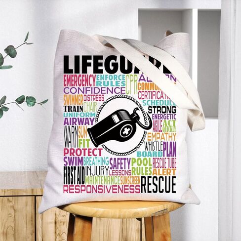 BWWKTOP Lifeguard Canvas Tote Bag Life Preserver Gift Lifeguard Survival Kit Beach Life Saver Gifts in Saudi Arabia
