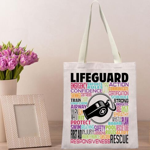BWWKTOP Lifeguard Canvas Tote Bag Life Preserver Gift Lifeguard Survival Kit Beach Life Saver Gifts in Saudi Arabia