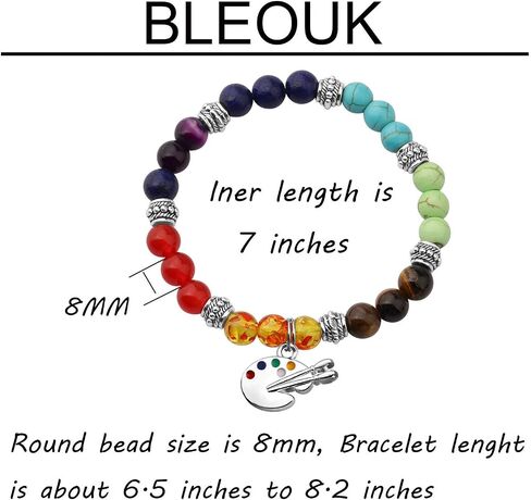 BLEOUK الفنان سوار اللوحة هدية الرسام هدية الفن المعلم هدية الفن طالب التخرج هدية الطلاء لوحة سحر سوار 7 شقرا الخرز سوار in Saudi Arabia