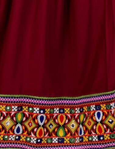 تنورة Chadrakala النسائية الهندية العرقية Lehenga Flaire طويلة ماكسي مطرزة، مقاس موحد (S104) in Saudi Arabia