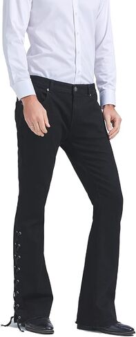 70s Disco Pants for Men Relaxed Stretch 60s 70sBell Bottom Fit Comfort Flared Retro Leg Denim Vintage Jeans in Kuwait
