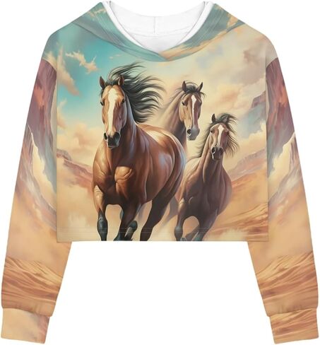 هودي قصير للفتيات من توديادو، مقاس 5-14 للاطفال والشباب باكمام طويلة للارتداء اليومي، سويت شيرت لطيف بلوفر in Kuwait