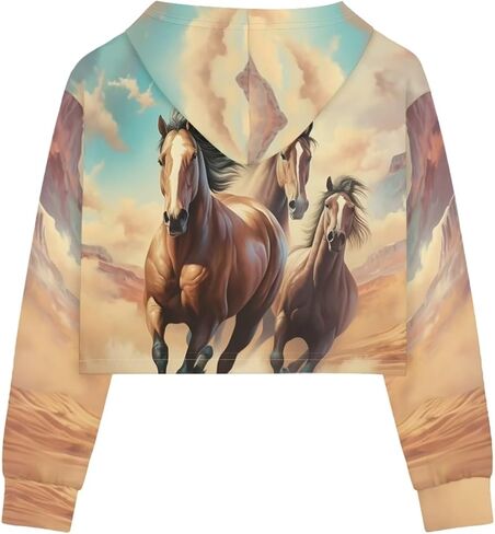 هودي قصير للفتيات من توديادو، مقاس 5-14 للاطفال والشباب باكمام طويلة للارتداء اليومي، سويت شيرت لطيف بلوفر in Kuwait