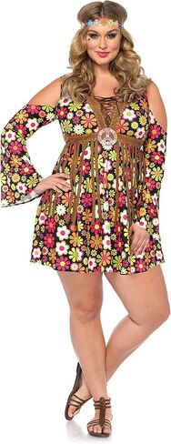 زي Leg Avenue النسائي مكون من قطعتين من Starflower Hippie مع فستان وعصابة رأس in Kuwait