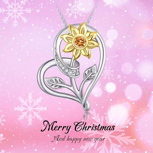 قلادة عباد الشمس للنساء، هدية قلادة عيد الحب، قلادة قلادة على شكل قلب من أشعة الشمس، مجوهرات صن شاين قابلة للتعديل من 45.7 سم - 50.8 سم، هدايا قلادات عباد الشمس لزوجتها الأم في عيد ميلاد العام الجديد in Kuwait