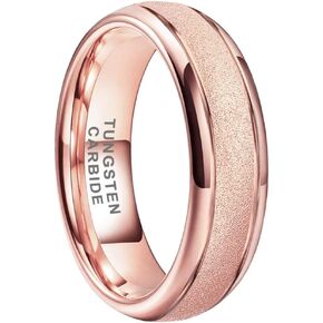 TUTISS 6mm 8mm Black/Gold/Rose Gold/White Tungsten Rings for Men Women Fashion Engagement Wedding Bands Sandblasted Finish Domed Comfort Fit
