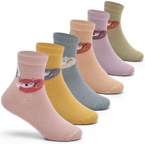 Yoille Boys Cotton Socks Kids Seamless Crew Socks Cartoon Colorful Dress Socks for Boys 6 Pairs