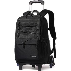 EKUIZAI Solid Color Simple Rolling Backpack for Teen Girls, Middle School Trolley Bags, Travel Daypack with Wheels in Kuwait