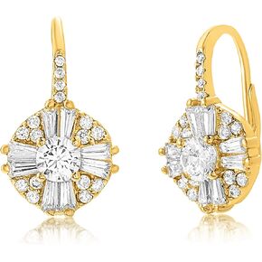 MIA SARINE Women's Earrings - 925 Sterling Silver Brilliant Crystal Cluster Drop Dangle Earrings in Kuwait