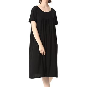 Lu's Chic Women's Plus Nightgown Cotton Short Sleeve Sleepwear Summer Pajama Dress Nightwear