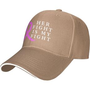 Her Fight is My Fight Breast Cancer Awareness Hat Adult Adjustable Mountaineering Classic Washed Casquette Cap