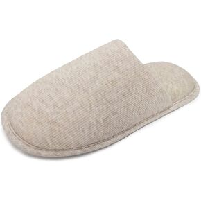 ofoot Mens Indoor Memory Foam Cotton Scuff Slippers Slip On Summer House Shoes Flats Breathable Lightweight Washable Non Skid Rubber Soles