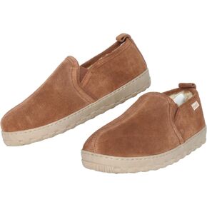 PEDOQU Men's Slipper Leather Upper Sheepskin Insole Lining Memory Foam Rubber Soles Indoor Outdoor House Slipper For Men
