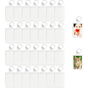 30 قطعة من الأكريليك إطار الصورة ، سلسلة مفاتيح واضحة ، حلقة مفاتيح فارغة من الأكريليك ، صور إدراج سلاسل المفاتيح مع خاتم منفصل للرجال والنساء ، (واضح، 1.5 × 2.1 بوصة)، واضح، 11 بوصة, شفاف, 11 inch in Kuwait