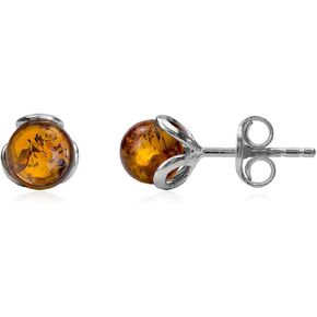 Ian and Valeri Co. Amber Sterling Silver Small Ball Stud Earrings in Saudi Arabia