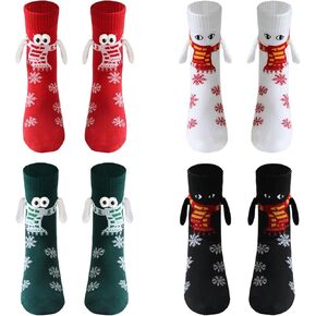 gjulrfu 4PCS Christmas Holding Hands Socks,Personalized Christmas Stockings Couple Magnetic Socks Mid Tube Sock Funny Xmas Gifts in Kuwait