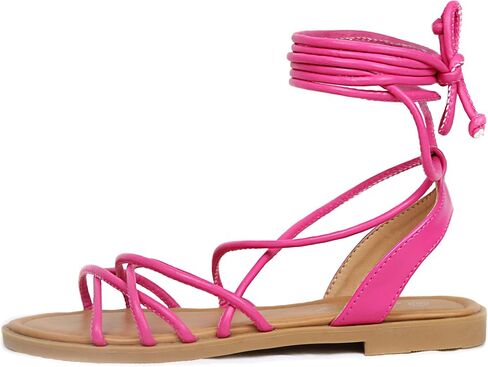 Women's Lace Up Strappy Gladiator Flat Sandals Tie Up Dressy Summer in Kuwait