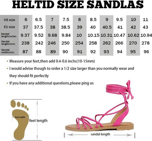 Women's Lace Up Strappy Gladiator Flat Sandals Tie Up Dressy Summer in Kuwait