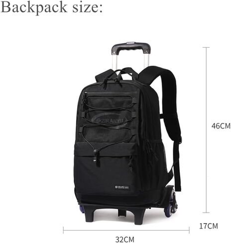 EKUIZAI Solid Color Simple Rolling Backpack for Teen Girls, Middle School Trolley Bags, Travel Daypack with Wheels in Kuwait