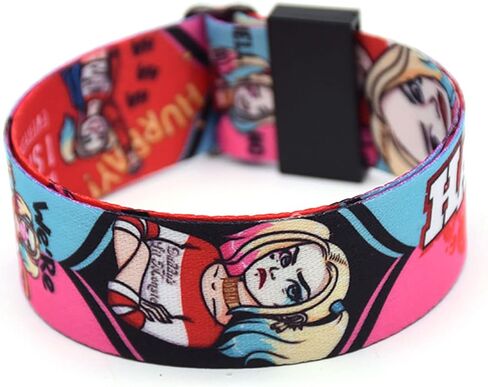 TLDXDOU TV Superhero Harley Quin Ribbon سوار، كارتون قابل للتعديل معصمه للنساء والرجال والفتيات والفتيان in Kuwait
