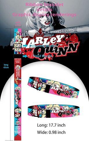 TLDXDOU TV Superhero Harley Quin Ribbon سوار، كارتون قابل للتعديل معصمه للنساء والرجال والفتيات والفتيان in Kuwait