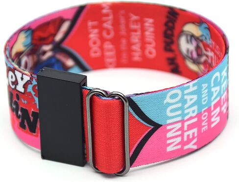 TLDXDOU TV Superhero Harley Quin Ribbon سوار، كارتون قابل للتعديل معصمه للنساء والرجال والفتيات والفتيان in Kuwait