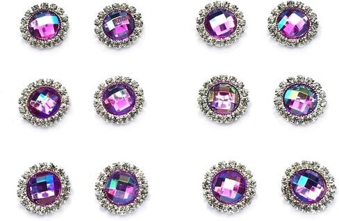 15mm Round Shaped Zircon Rhinestone Earrings Studs Set for Party Wedding Dance Competition Everyday Wear Silver Plated Jewelry in Kuwait