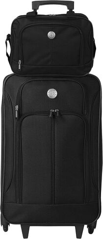 حقيبة سفر ترافيلرز كلوب جينوفا ذات الجانب الناعم، باللون الأسود، مجموعة مكونة من 4 قطع in Kuwait