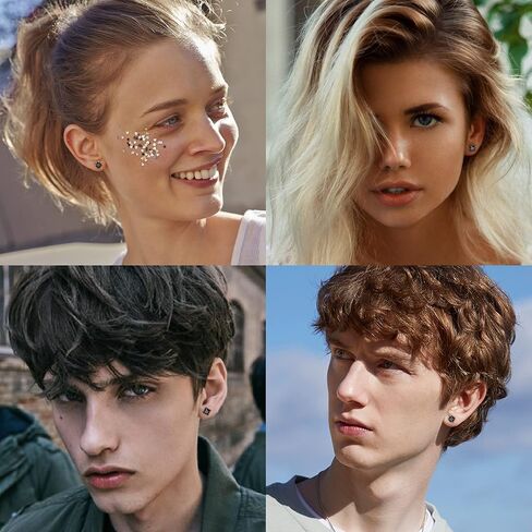 Jstyle 4 أزواج من الأقراط المغناطيسية للرجال والنساء المصنوعة من الفولاذ المقاوم للصدأ غير ثقب تشيكوسلوفاكيا 4-7 مم in Kuwait