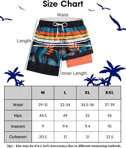 سروال سباحة رجالي من Cozople مع بطانة مضغوطة مقاس 9 بوصات بدلة سباحة سريعة الجفاف شورت سباحة in Kuwait