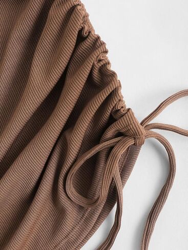 ZAFUL Women Tie Front Bikini Set Ribbed High Cut Two Piece Swimsuit Bathing Suit in Saudi Arabia