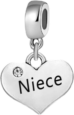 Dangle Niece Heart Charm Bead in Saudi Arabia