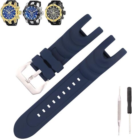 MMBAY Rubber 26MM Watch Bands Replacement Fit for Invicta Reserve Collection Venom 5732 1219 6118 6117 6105 6116 6110 14467 16149 18535 Silicone Strap Wirstband for Men and Women Waterproof Bracelet Watch accessories in Kuwait